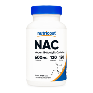 Nutricost N-Acetyl L-Cysteine (NAC) 600mg, 180 Capsules - Non-GMO, Gluten Free