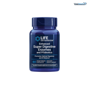 Life Extension Enhanced Super Digestive Enzymes and Probiotics B. coagulans Probiotic, 10 Digestive Enzymes – 60 Capsules