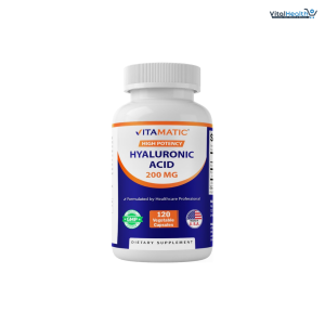 Vitamatic Hyaluronic Acid Supplements 200mg - Supports Healthy Connective Tissue and Joints - Promote Youthful Healthy Skin - 120 Capsules