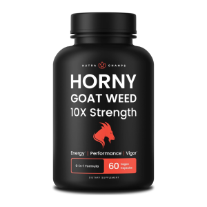 NutraChamps Horny Goat Weed 1000mg Epimedium Energy Supplement 10X Strength 60 Capsules