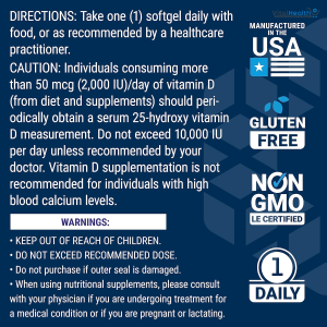 Life Extension Vitamin D3 175 mcg (7000 IU), Immune System Support, Bone Health, Brain Performance, Gluten-Free, Non-GMO, Once Daily, Two-Month Supply, 60 softgels