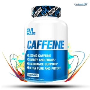 Evlution Nutrition Caffeine - Energy, Focus, &amp; Endurance Support - 200mg of Caffeine Per Serving _ 100 Tablets