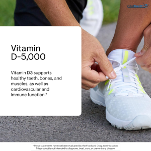 THORNE - Vitamin D-5000 - Vitamin D3 Supplement - Support Healthy Bones, Teeth, Muscles, Cardiovascular &amp; Immune Function - NSF Certified for Sport - Gluten-Free, Soy-Free - 60 Servings