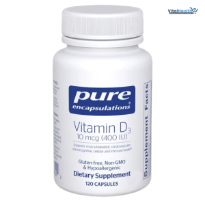Pure Encapsulations Vitamin D3 10 mcg (400 IU) - Supplement to Support Bone, Joint, Breast, Heart, Colon &amp; Immune Health - with Premium Vitamin D - 120 Capsules