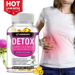 Xemenry Detox Cleansing Liver Support Milk Thistle Extract Capsules Repair Formula Aids Digestion and Elimination of Toxins Non-GMO