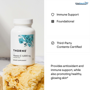 THORNE - Vitamin C 1,000 mg (Formerly Ascorbic Acid) Supplement - Supports Healthy Immune Function &amp; Collagen Formation - Provides Antioxidant Benefits - Third-Party Certified - 60 Servings, Capsule