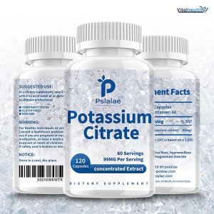 Pslalae Potassium Citrate 99 Mg Capsules Supports Electrolyte Balance and Normal PH