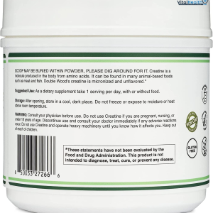 Double Wood Creatine Monohydrate Powder 1.1lbs (100 Servings of 5 Grams Each) - No Fillers, Vegan Safe, Non-GMO, Gluten Free