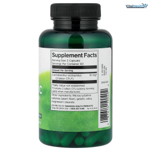 Swanson Probiotic - Digestive Health Supplement w/ 1 Billion CFU per Capsule - Natural Formula Supporting Bowel Regularity &amp; Daily Wellness - 120 Capsules