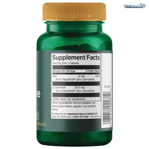 Swanson Zinc Carnosine (PepZinGI) Gastric Health Supplement for Digestive-Sensitive Adults Seeking Stomach Lining Support (60 Capsules)