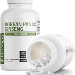 Bronson Korean Panax Ginseng Supports Energy, Endurance &amp; Vitality + Memory and Mental Performance, 120 Capsules