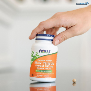 Now Foods Milk Thistle Extract 750 mg Silymarin (600 mg), Maximum Strength - 90 Veg Capsules