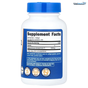 Nutricost Vitamin K2 MK-7 100 mcg, 240 Softgels - Gluten Free and Non-GMO MK7