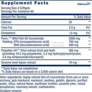 Life Extension Super Omega-3 EPA/DHA Fish Oil, Sesame Lignans &amp; Olive Extract – Heart Health, Brain Health, Inflammation Health Support, Gluten-Free, Easy to Swallow, Non-GMO, 240 Softgels