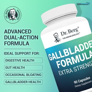 Dr. Berg Gallbladder Formula Extra Strength - with Ox Bile Powder and Conjugated Bile Acid - Digestive Enzymes Proprietary Blend - Full 45-Day Supply - 90 Vegetable Capsules