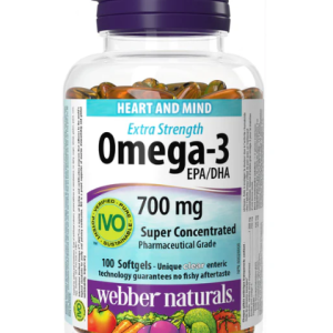 Webber Naturals Omega-3 Fish Oil 700mg 100 Softgels Supports Heart, Cognitive, and Joint Health