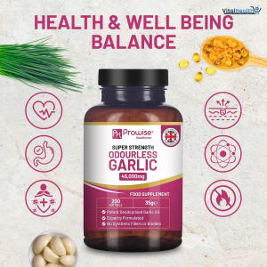Prowise Premium Odourless Garlic Capsules | 45,000mg per softgel | 200 softgels