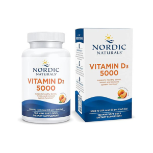 Nordic Naturals Vitamin D3 5000, Orange - 120 Mini Soft Gels - 5000 IU Vitamin D3 - Supports Healthy Bones, Mood &amp; Immune System Function - Non-GMO - 120 Servings