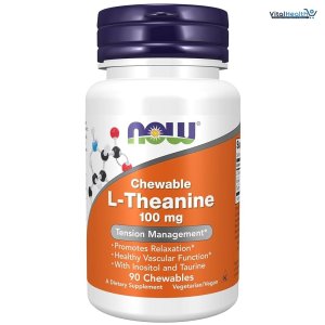 NOW Foods Supplements, L-Theanine 100 mg with Decaf Green Tea, Stress Management, 90 Veg Capsules