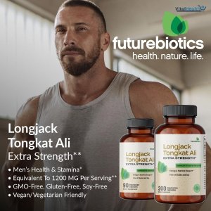 Futurebiotics Longjack Tongkat Ali Extra Strength Energy &amp; Stamina Support - Non-GMO, 90 Vegetarian Capsules