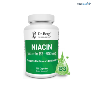 Dr Berg Niacin (Flushing Form) — Vitamin B3 500 mg per serving — Now only 125 mg per capsule - 100 Capsules