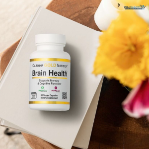 California Gold Nutrition Brain Health with Alpha-Glycerophosphorylcholine Calcium Phosphorus and Phosphatidyl serine 60 Veggie Capsules