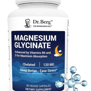 Dr. Berg Magnesium Glycinate with Vitamin B6 and Vitamin D 4-in-1 Chelated Magnesium Glycinate _ 120mg