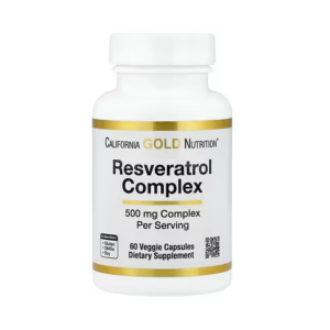 California Gold Nutrition, Resveratrol Complex with Grape Seed Extract, Red Wine Extract, and trans-Resveratrol, 60 Veggie Capsules