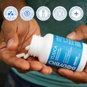 BodyBio TUDCA - Pure Tauroursodeoxycholic Acid Supplement - Support Bile Flow, Fat Metabolism &amp; Liver Detox 60 Capsules
