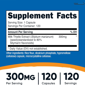 Nutricost Milk Thistle Capsules 300mg, 120 Capsules (80% Silymarin) - Gluten-Free &amp; Non-GMO