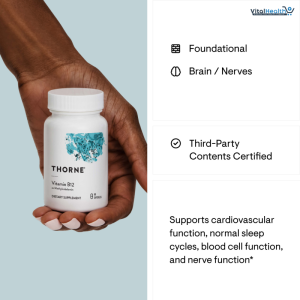 THORNE - Vitamin B12 - as Methylcobalamin - Supports Heart &amp; Nerve Health, Blood Cell Function, Healthy Sleep &amp; Methylation - Gluten, Dairy &amp; Soy-Free - 60 Servings