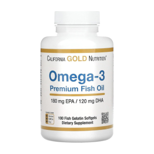 California Gold Nutrition Omega-3 Premium Fish Oil, Concentrated Formula with EPA &amp; DHA, Support for Optimal Lipid Profile &amp; Immune System, Gluten Free, Non-GMO, 100 Fish Gelatin Softgels