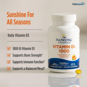 Nordic Naturals Vitamin D3 1000, Orange - 120 Mini Soft Gels - 1000 IU Vitamin D3 - Supports Healthy Bones, Mood &amp; Immune System Function - Non-GMO - 120 Servings