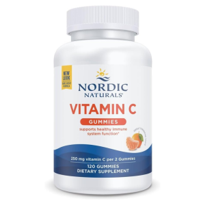 Nordic Naturals Vitamin C Gummies, Tart Tangerine - 120 Gummies - 250 mg Vitamin C - Immune Support, Antioxidant Protection, Child Growth &amp; Development - Non-GMO, Vegan - 60 Servings