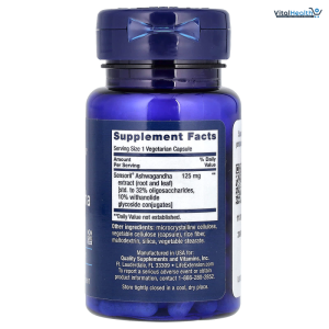 Life Extension Optimized Ashwagandha - Stress Management Supplement for a Healthy Stress Response, Focus, Memory, Stress Relief - Vegetarian, Gluten-Free, Non-GMO, 60 Capsules