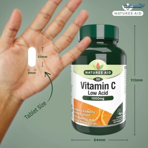 Natures Aid Vitamin C 1000mg Low Acid Formula With Citrus Bioflavanoids