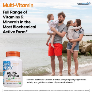 Doctors Best Multi-Vitamin Mineral Complex, Comprehensive Health Support, Non-GMO, Gluten Free, Vegan 90 Veggie Capsules