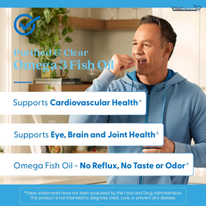 Doctors Best Purified &amp; Clear Omega 3 Fish Oil with Goldenomega, Supports Heart, Eye, Brain, &amp; Joint Health, Non-GMO, Gluten Free 120 Marine Softgels