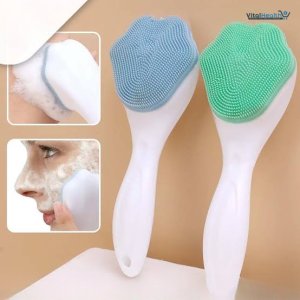 3 In 1 Silicone Bath &amp; Skincare Value Bundle – Shower Brush, Back Scrubber &amp; Face Cleansing Brush Set