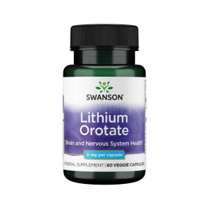 Swanson Lithium Orotate Antioxidant Mood Emotional Wellness Behavior Memory Support Supplement 5 mg 60 Veggie Capsules (Elemental Lithium)