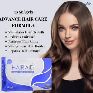 Maxitech Hair Aid Capsules For Healthier Hair, Radiant Skin &amp; Stronger Nails 30 Sofgels