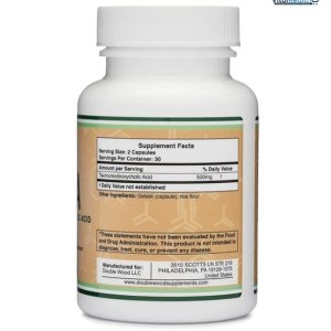 TUDCA Bile Salts Liver Support Supplement, 500mg Servings, Liver and Gallbladder Cleanse Supplement (60 Capsules, 250mg) Genuine Bile Acid TUDCA with Strong Bitter Taste by Double Wood