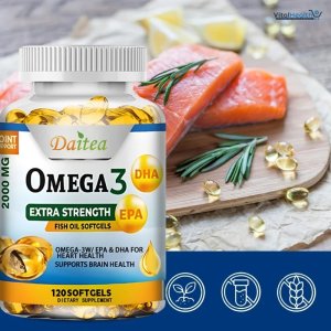 Daitea Omega 3 Fish Oil Capsules Support Brain &amp; Nervous System Health, Cardiovascular &amp; Skin Health