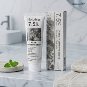 Holydeer Recovery Toothpaste | 7.5% Nano-Hydroxyapatite For Enamel Repair &amp; Whitening 120g