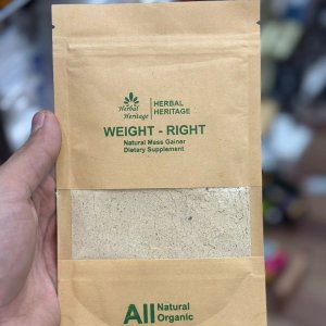 Herbal Heritage Weight-Right Natural Mass Gainer Dietary Supplement - 100% Organic All Natural Formula for Healthy Weight Gain (100g)