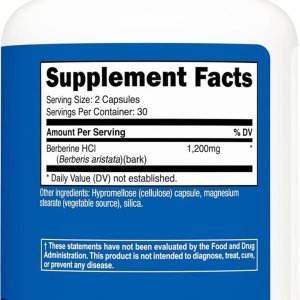 Nutricost Berberine HCl 1200mg , 60 Vegetarian Capsules - Gluten Free &amp; Non-GMO
