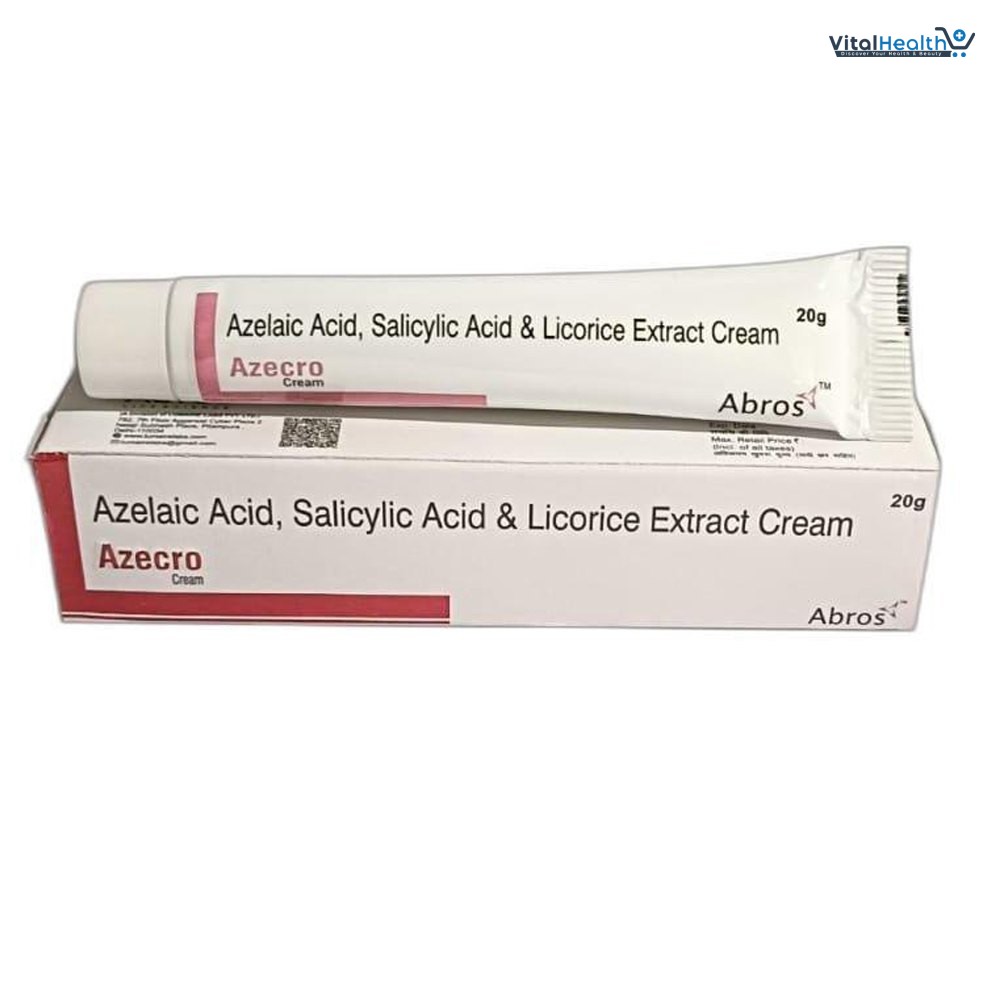 Azecro Azelaic Acid Salicylic Acid Licorice Extract Cream 20g For Acne Free and Clear Skin