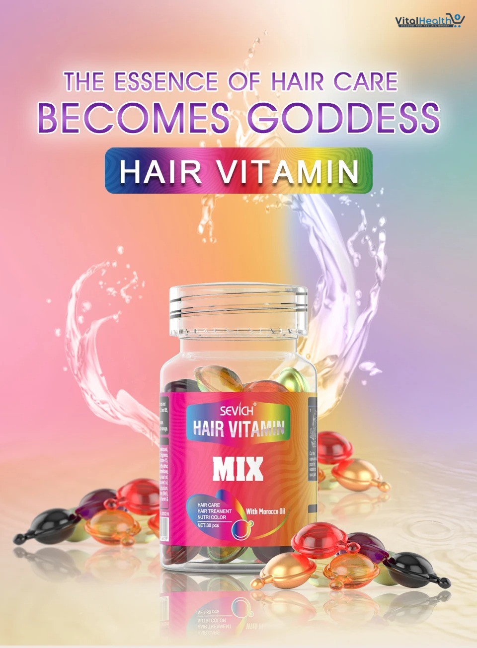 Sevich Mix Hair Vitamin Capsule Hair Treatment Oil Repair Damaged Smooth Hair Care Serum Nourishing Keratin Complex Oil 30 pcs
