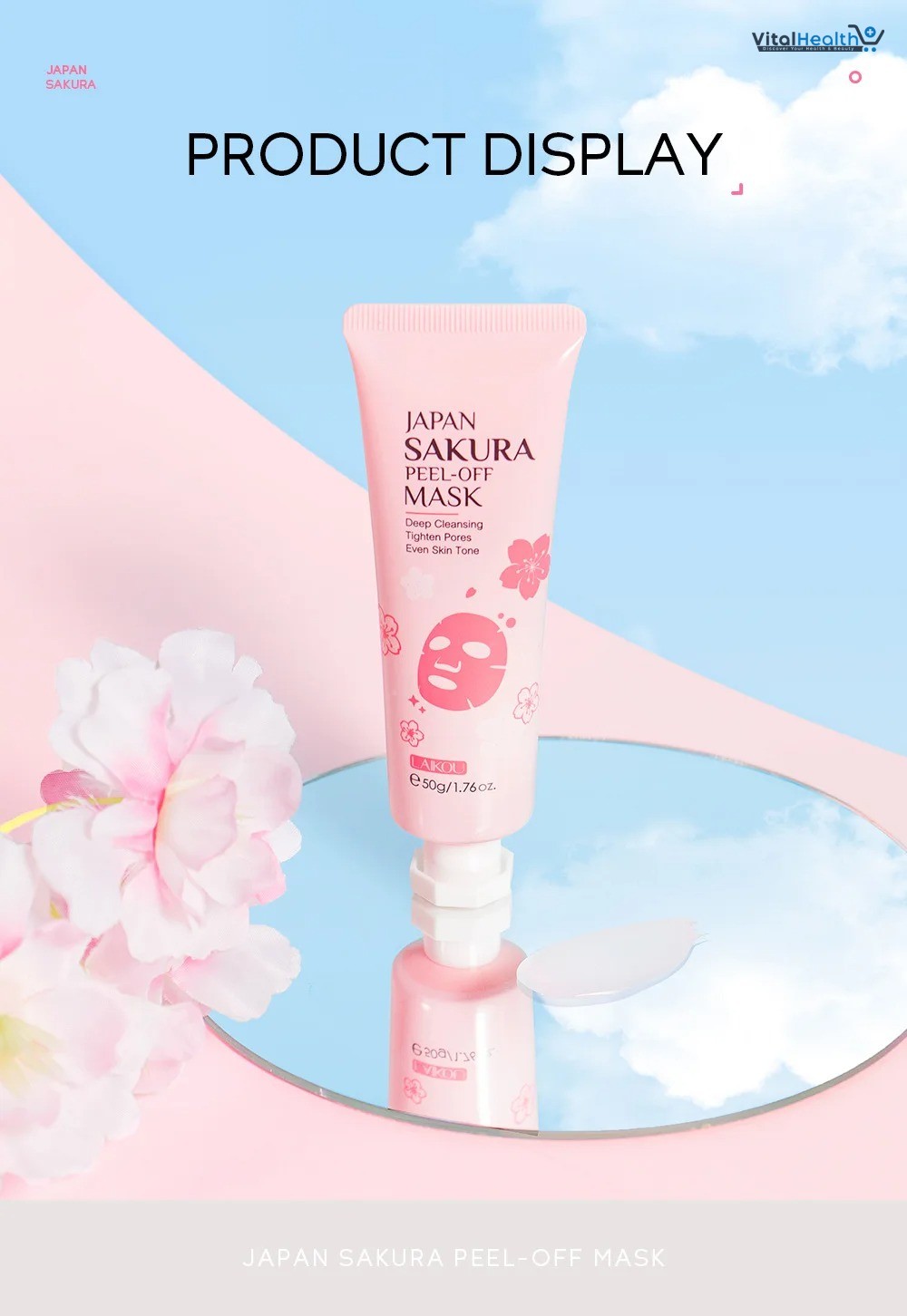 LAIKOU 24K Gold Snail & Sakura Peeling Face Mask Firming Brightening Blackhead Removal Facial Tear Off Mask Skin Care Products