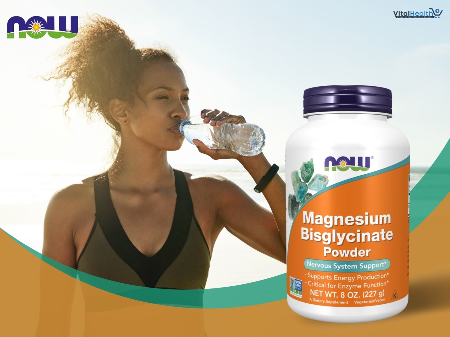 NOW FOODS Magnesium Bisglycinate Powder 300mg Per Serving_ 8OZ